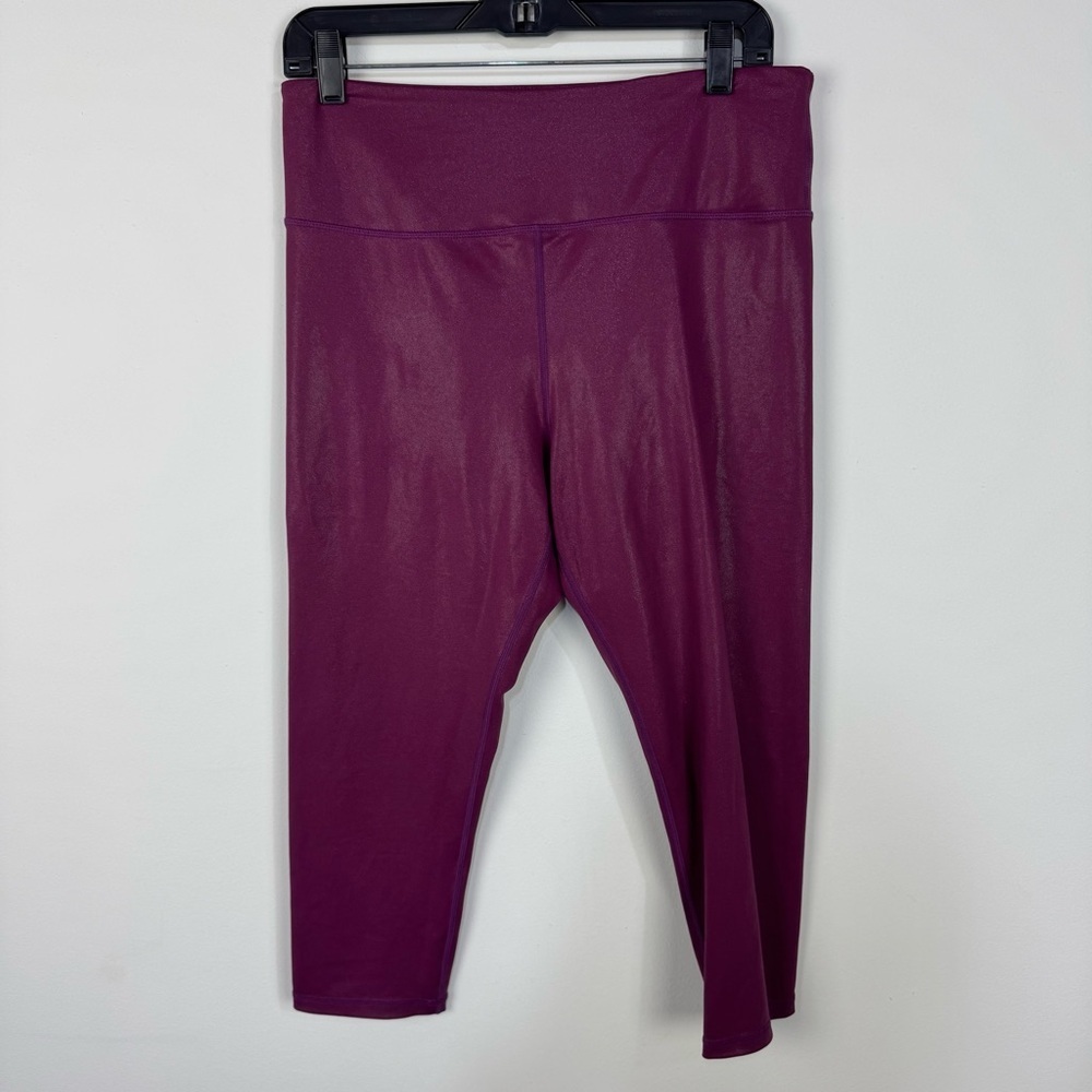 Zyia Purple Metallic Cropped Leggings Workout